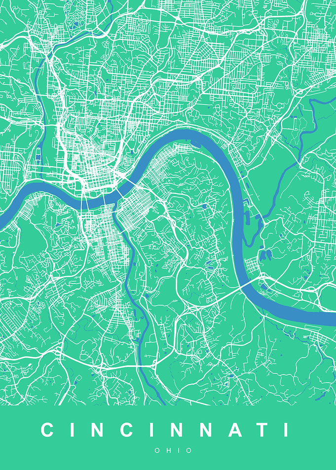 CINCINNATI Map OHIO USA