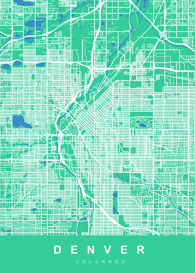 DENVER Map COLORADO USA