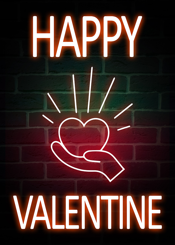 Happy Valentine Neon Quote