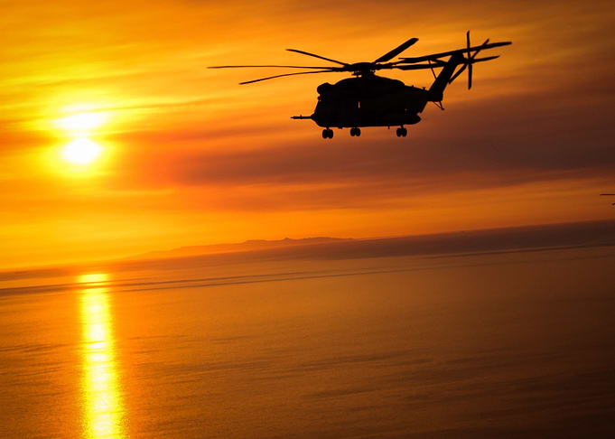 Flight into the sunset
