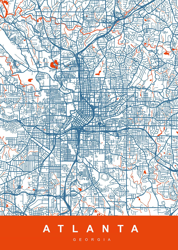 ATLANTA Map GEORGIA USA