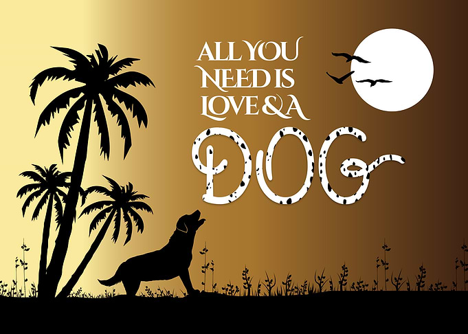 Dogs Posters with Moon