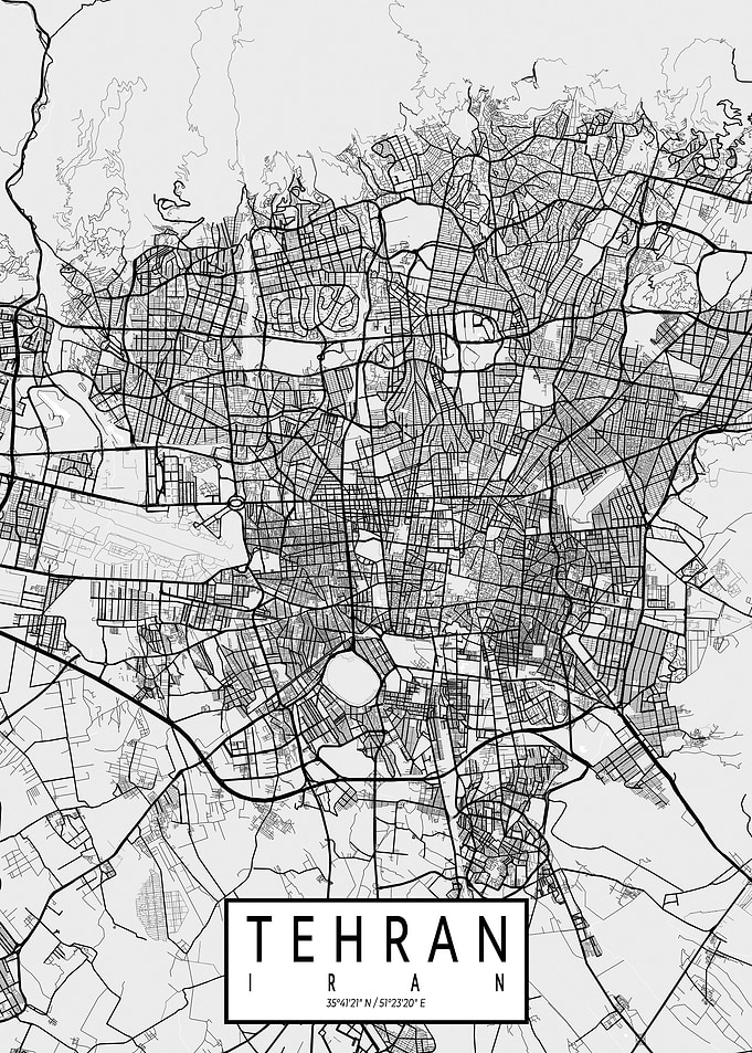 Tehran City Map Light