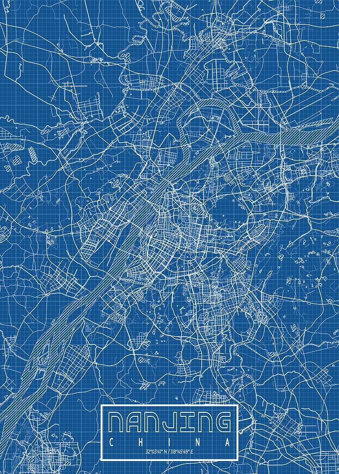 Nanjing City Map Blueprint