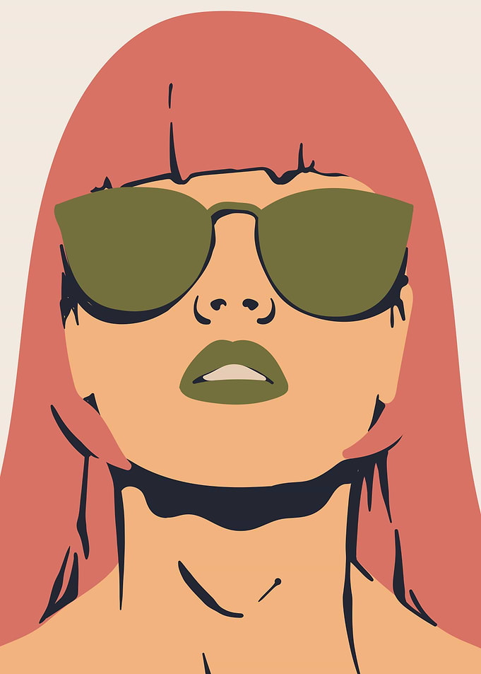 Stylish woman modern art