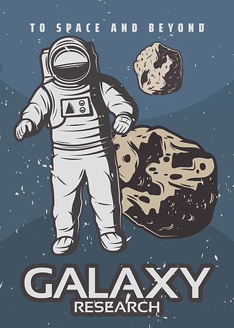 vintage space flat design