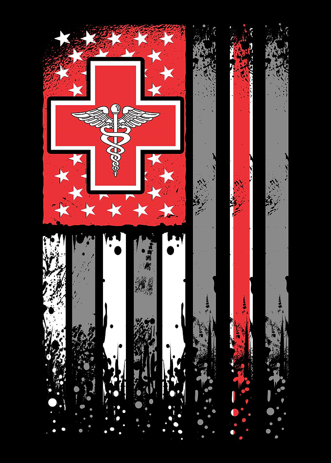 Registered Nurse Thin Red