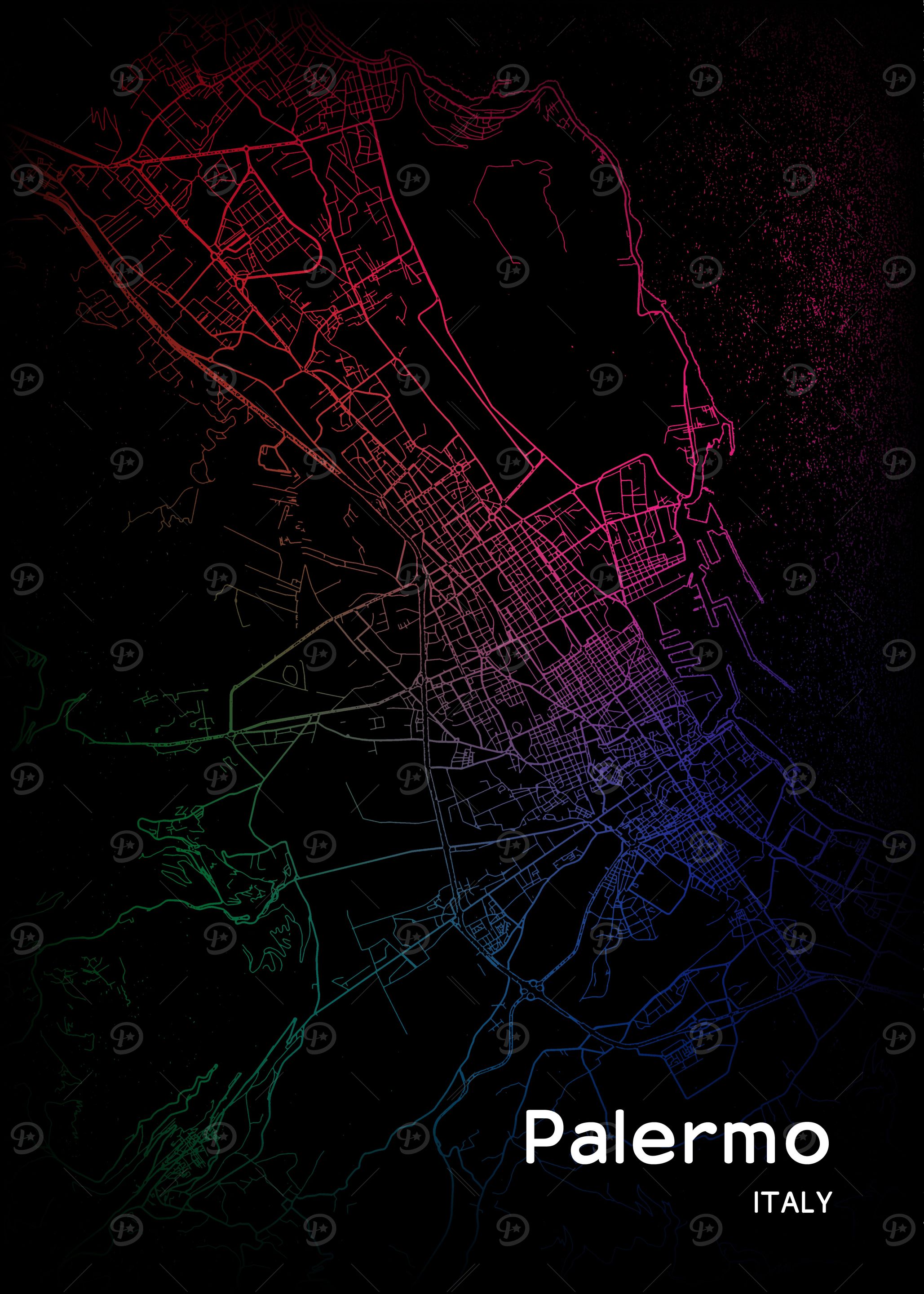 Palermo City Map Italy
