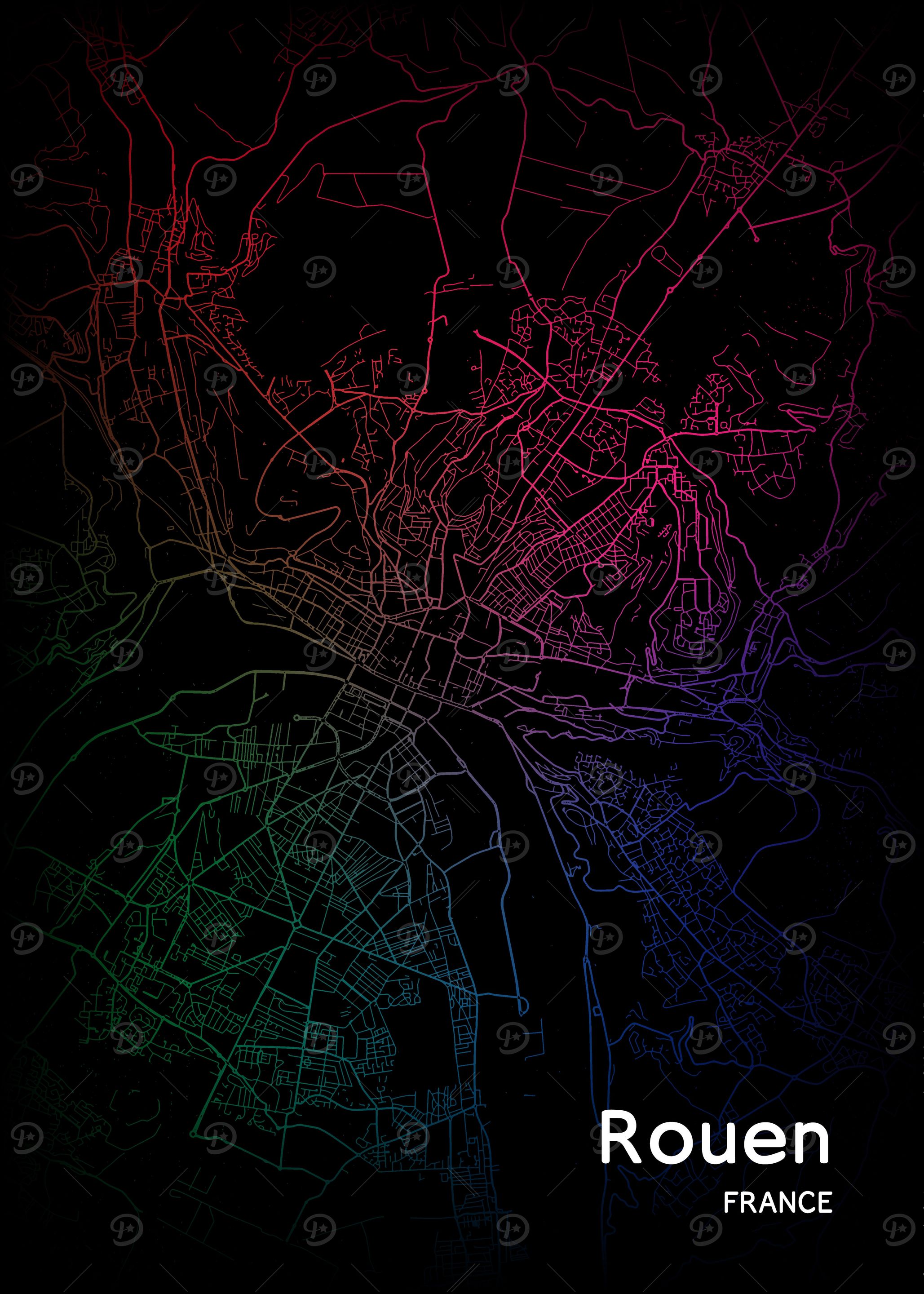 Rouen City Map France