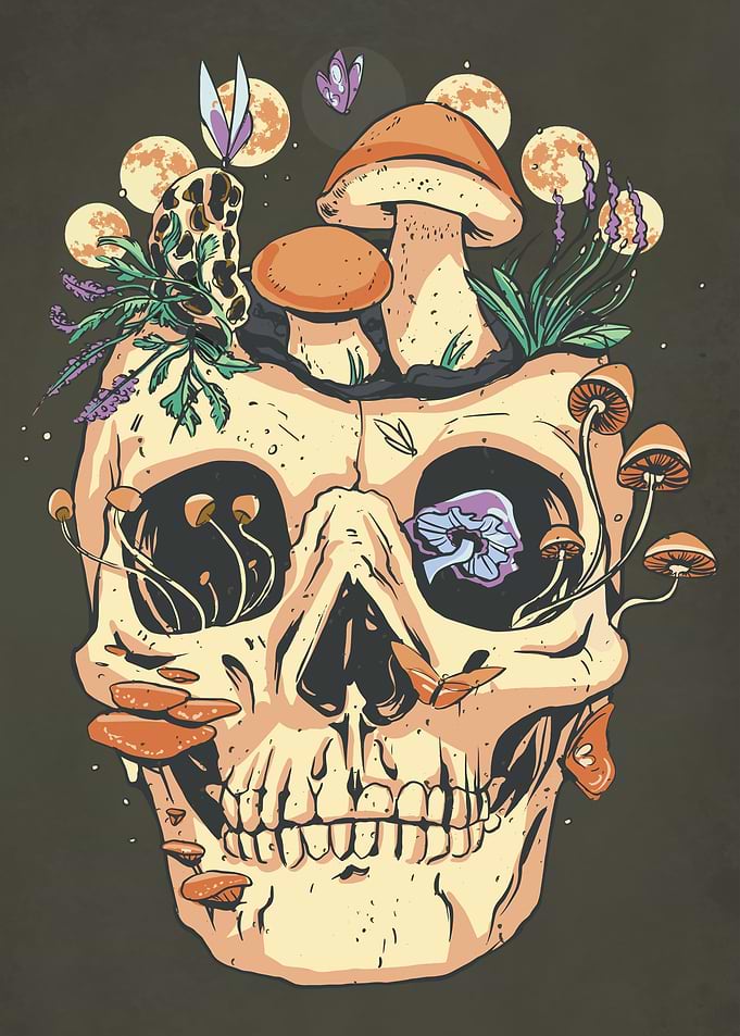 Mystical Moon Skull