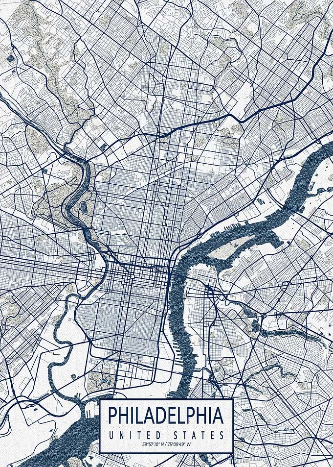 Philadelphia Map Coastal