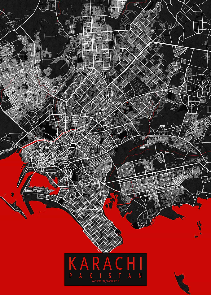 Karachi City Map Oriental