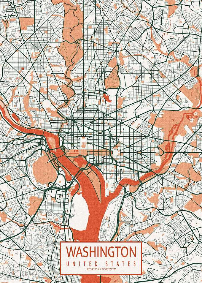 Washington Map Bohemian