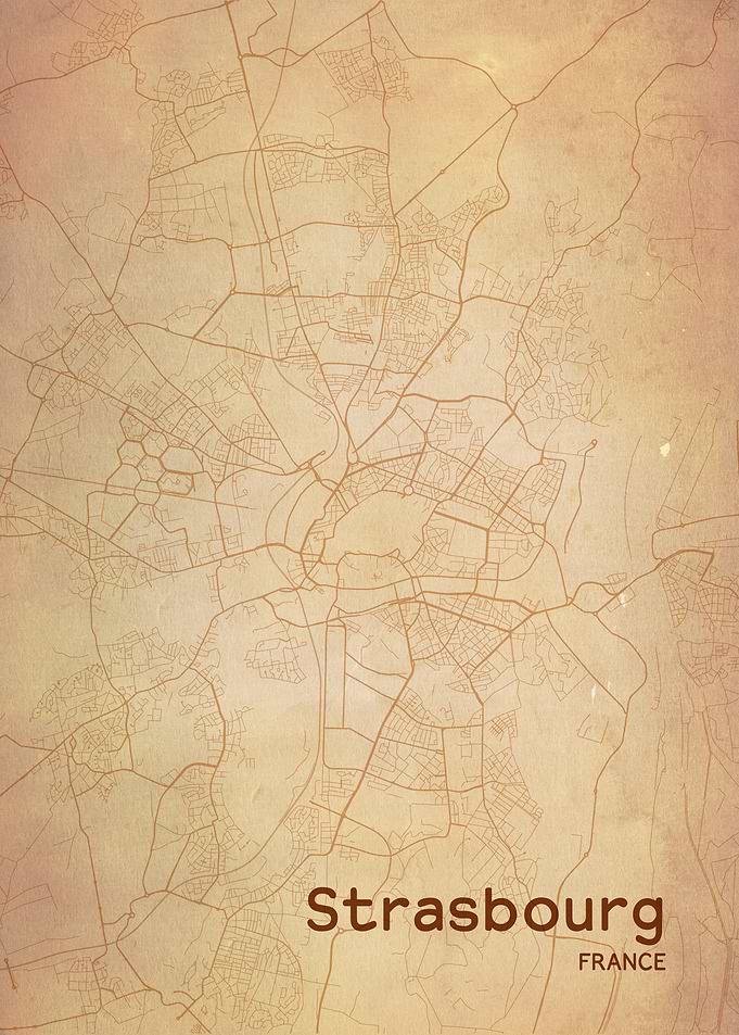 Strasbourg City Map France