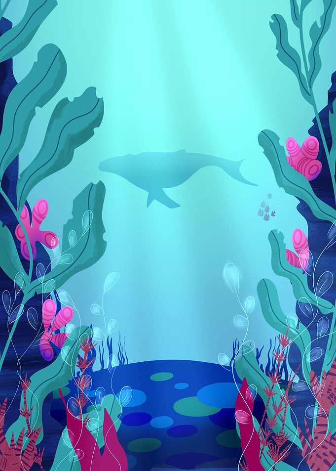 Sea underwater life scene