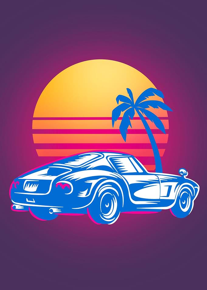 Classic muscle car retro