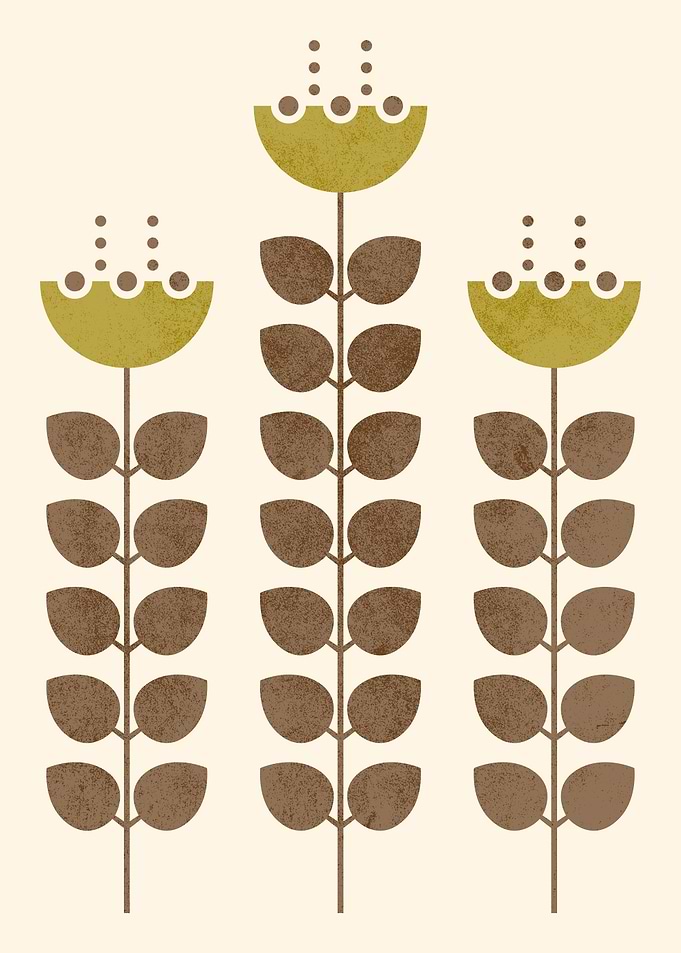 Retro Modern Tri Flower
