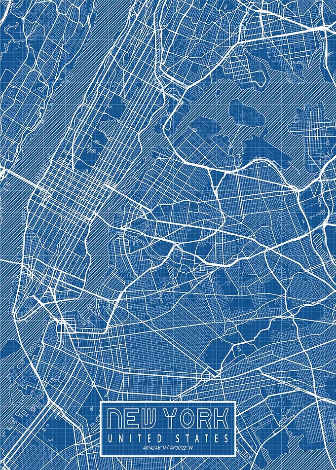 New York Map Blueprint
