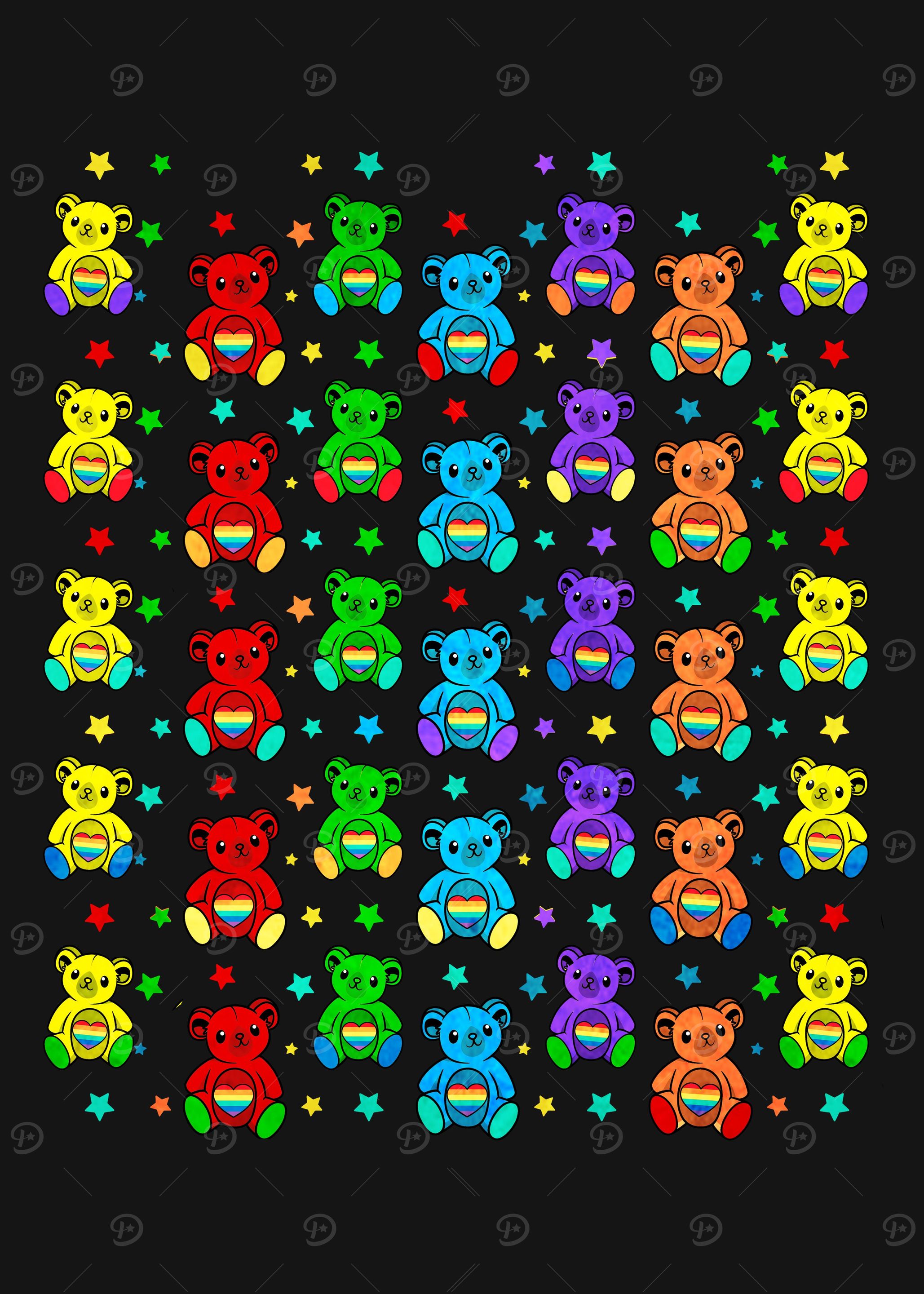 Kidcore Cute Rainbow Bears