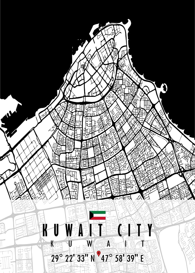 KUWAIT CITY MAP KUWAIT