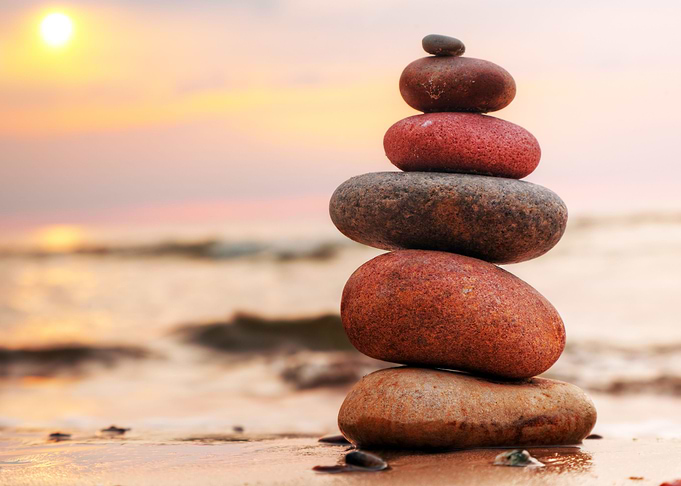 Stones at the Beach Sunset