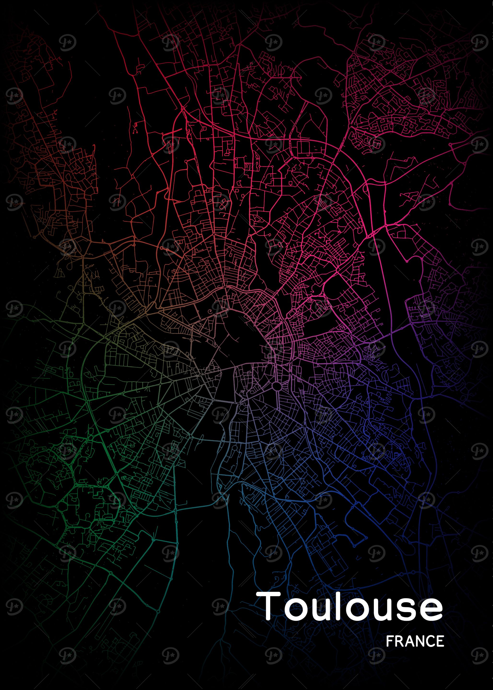 Toulouse City Map France