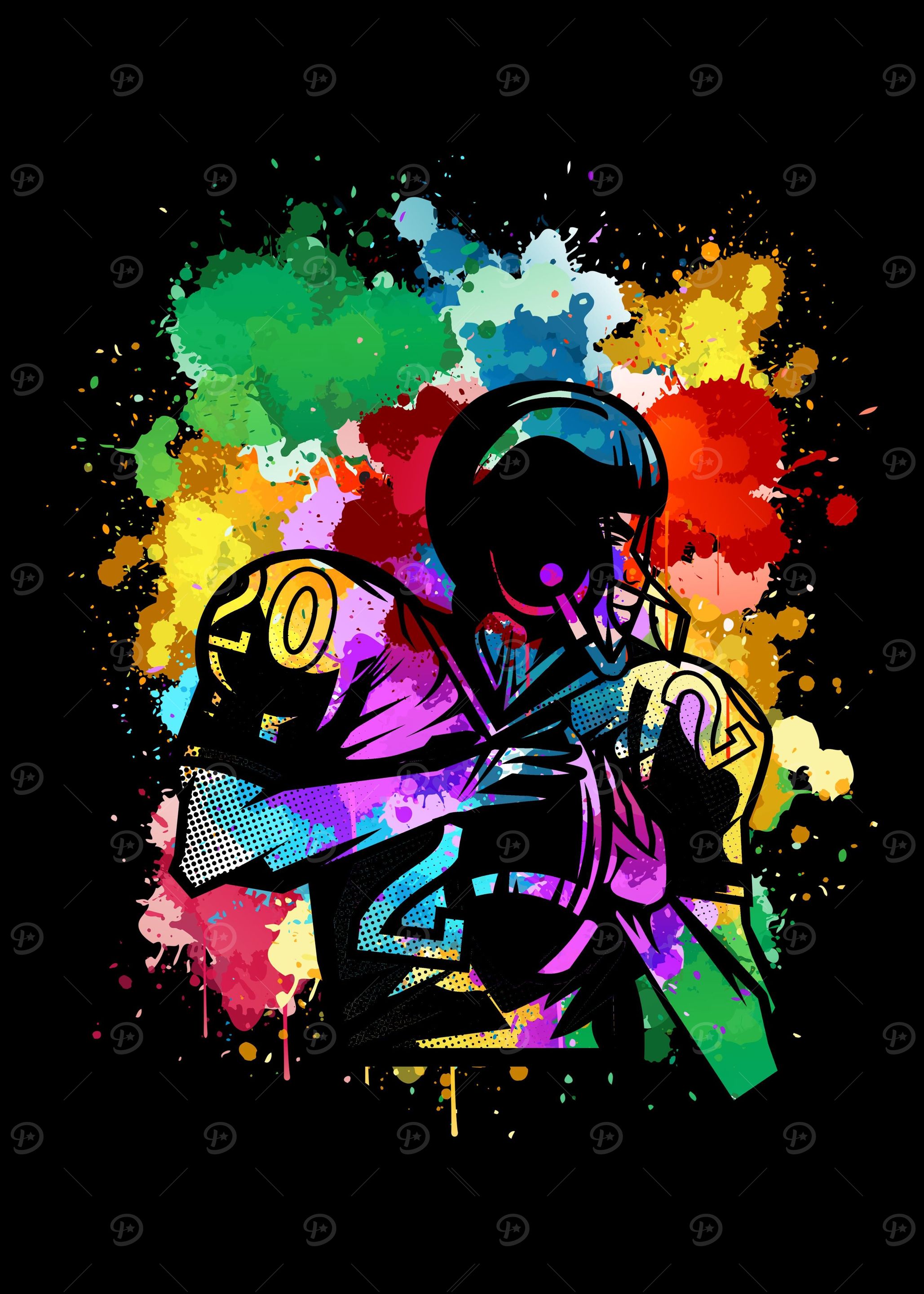Colorful American Football
