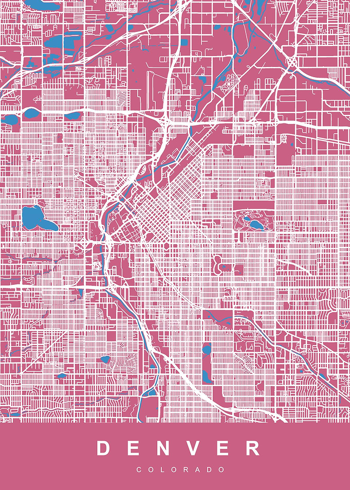 DENVER Map COLORADO USA