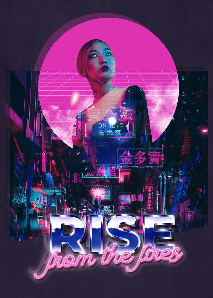 80s Cyber Vaporwave City