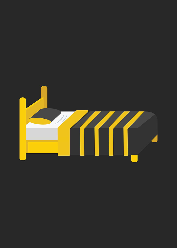 Black Yellow Bed
