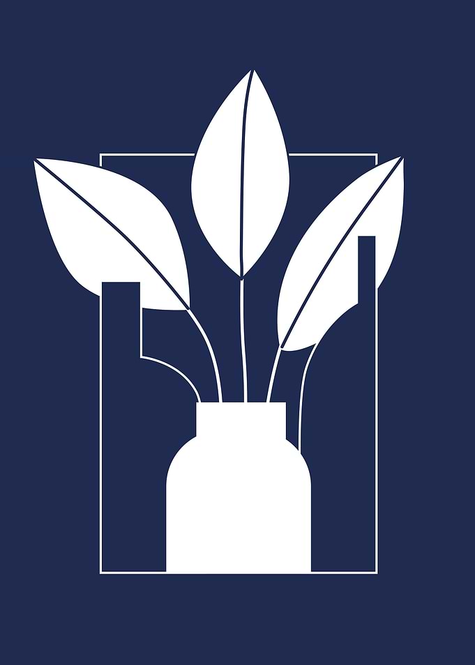 Modern Flower vase lineart