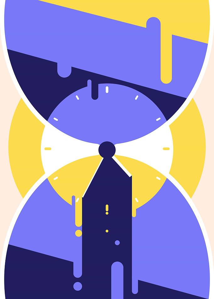 Hourglass with clock