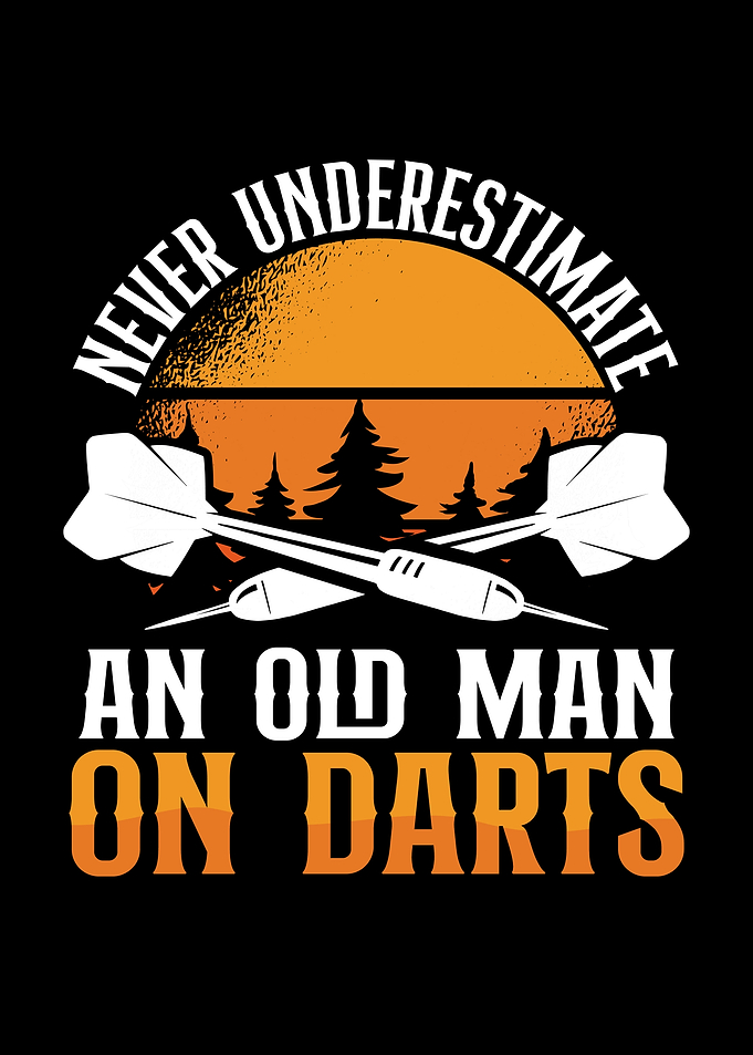 Old man at darts with sun