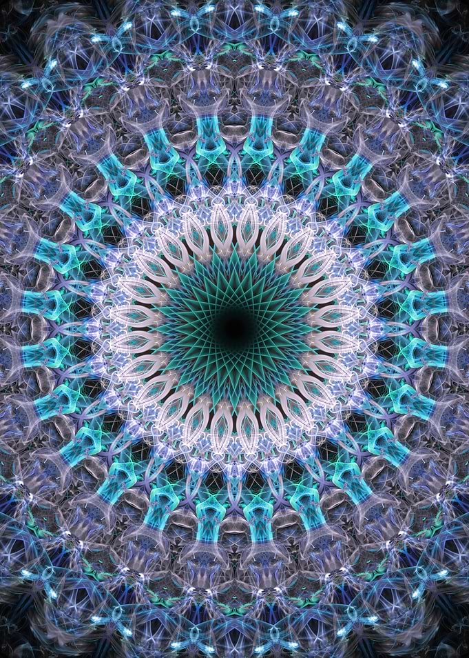 Blue and pink mandala