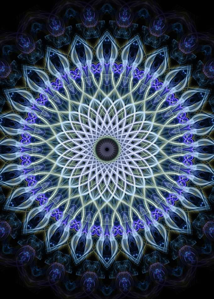Glowing blue mandala