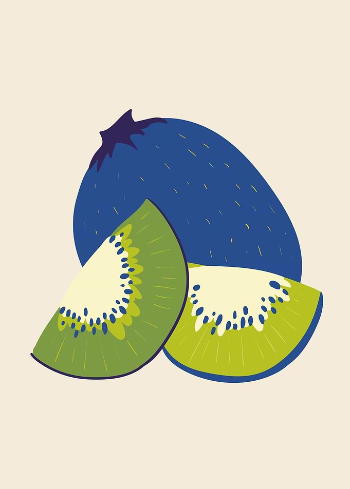 Kiwi green fruit poster