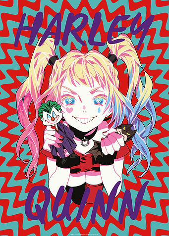 Harley with Joker and Batman doll