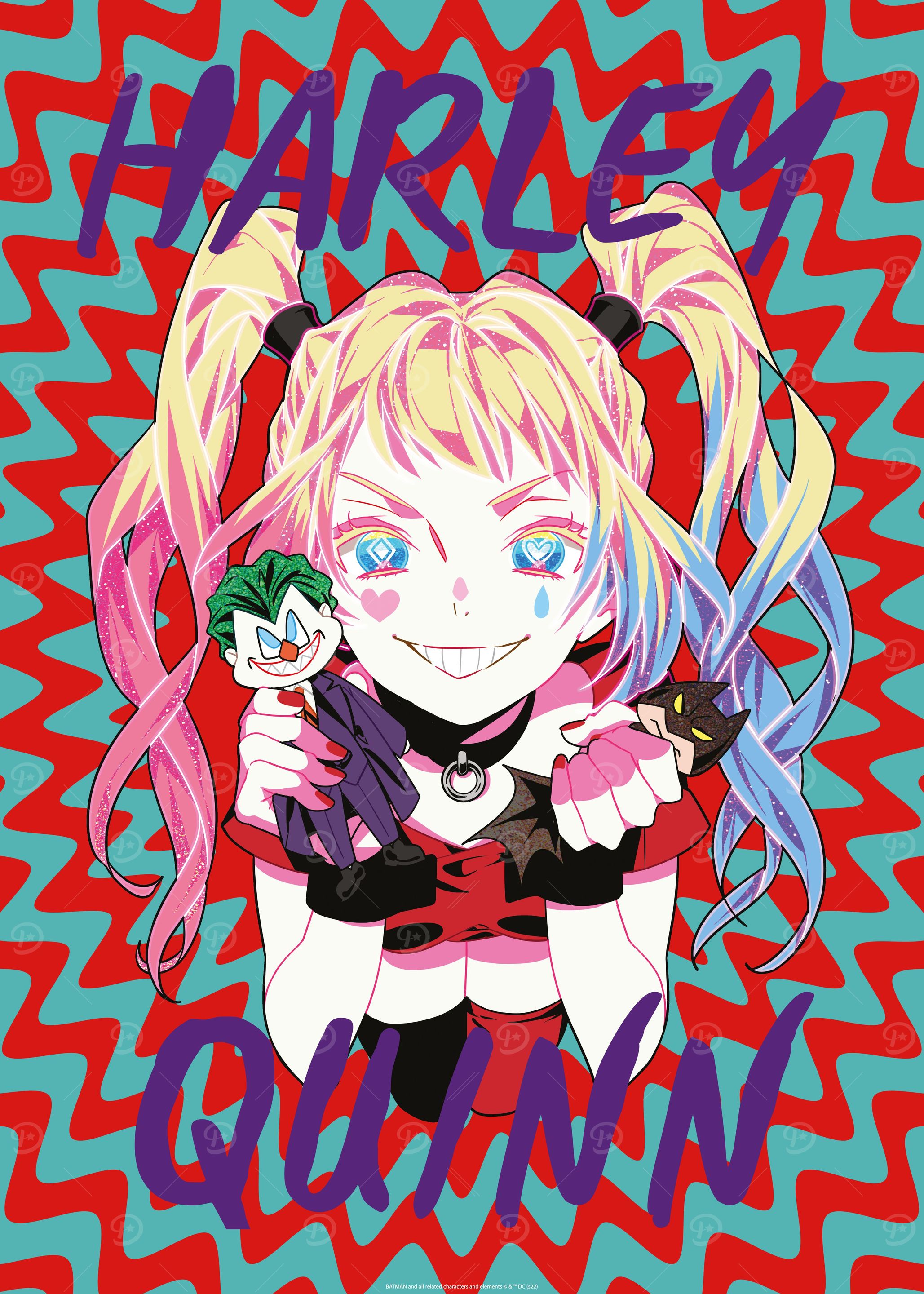Harley with Joker and Batman doll