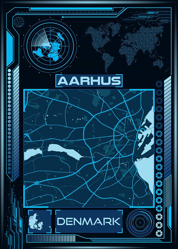AARHUS Map Denmark