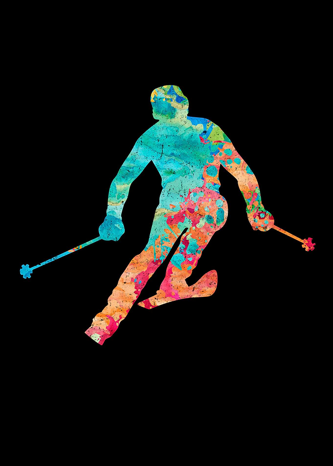 Skifahrer Winter PopArt