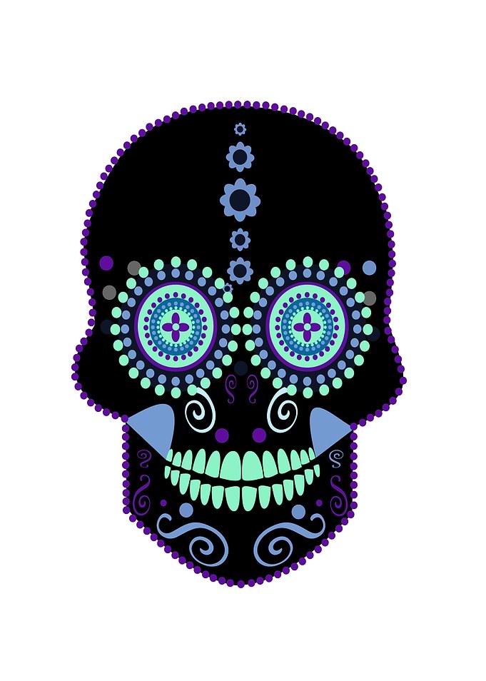 Mexican skull icon with Ma