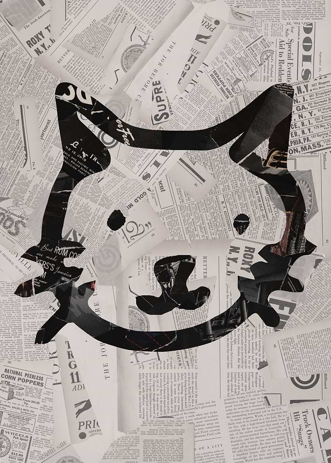 Doodle Cat Collage Art
