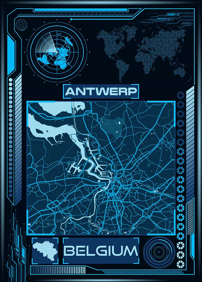 Antwerp Map Belgium