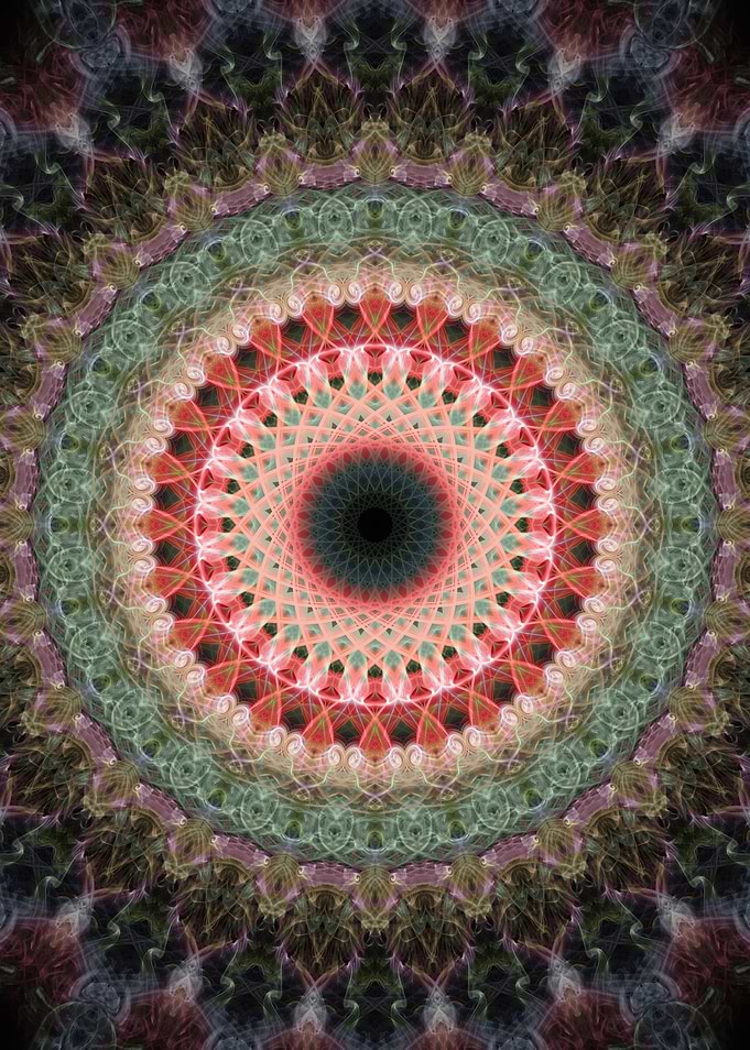 Green and orange mandala