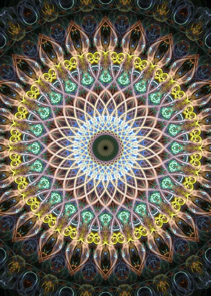 Green and yellow mandala