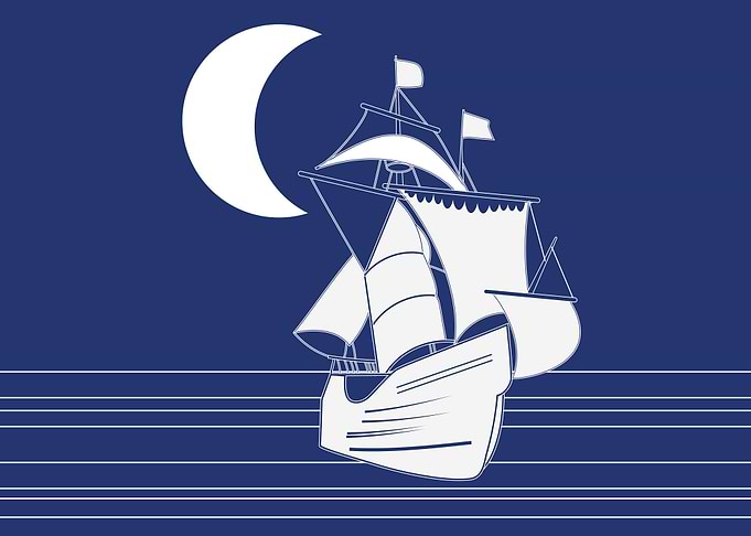 Galleon Night Moon