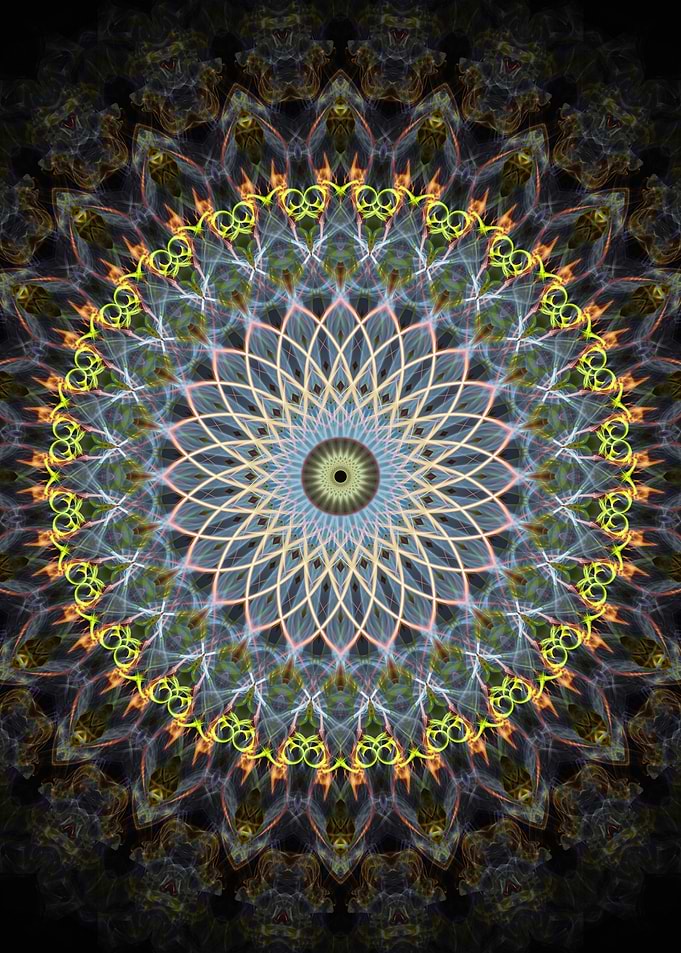 Silver and gold mandala