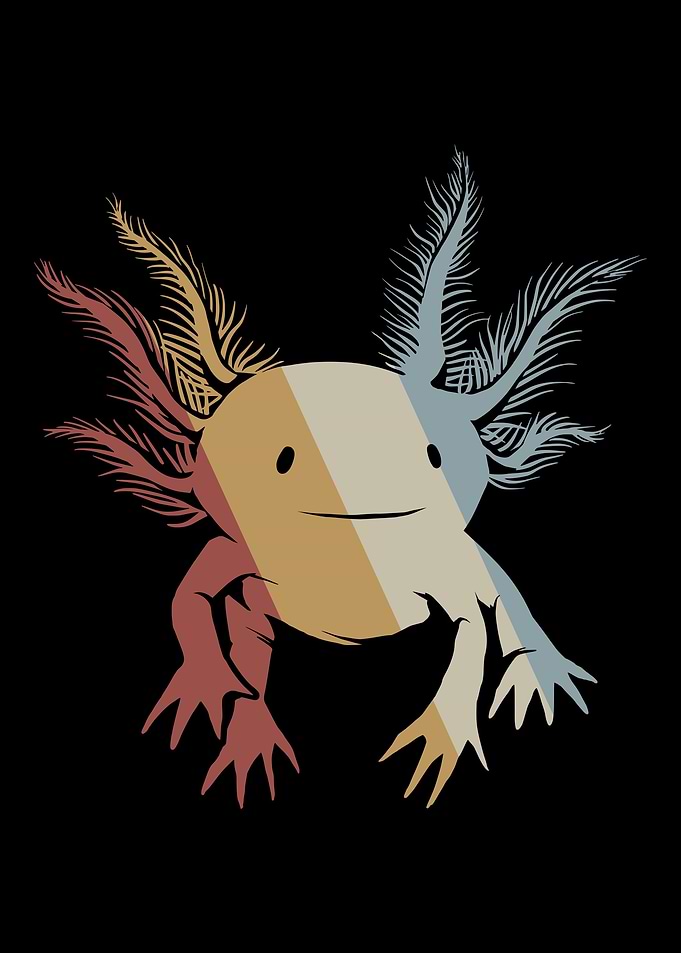 Axolotl Retro Vintage