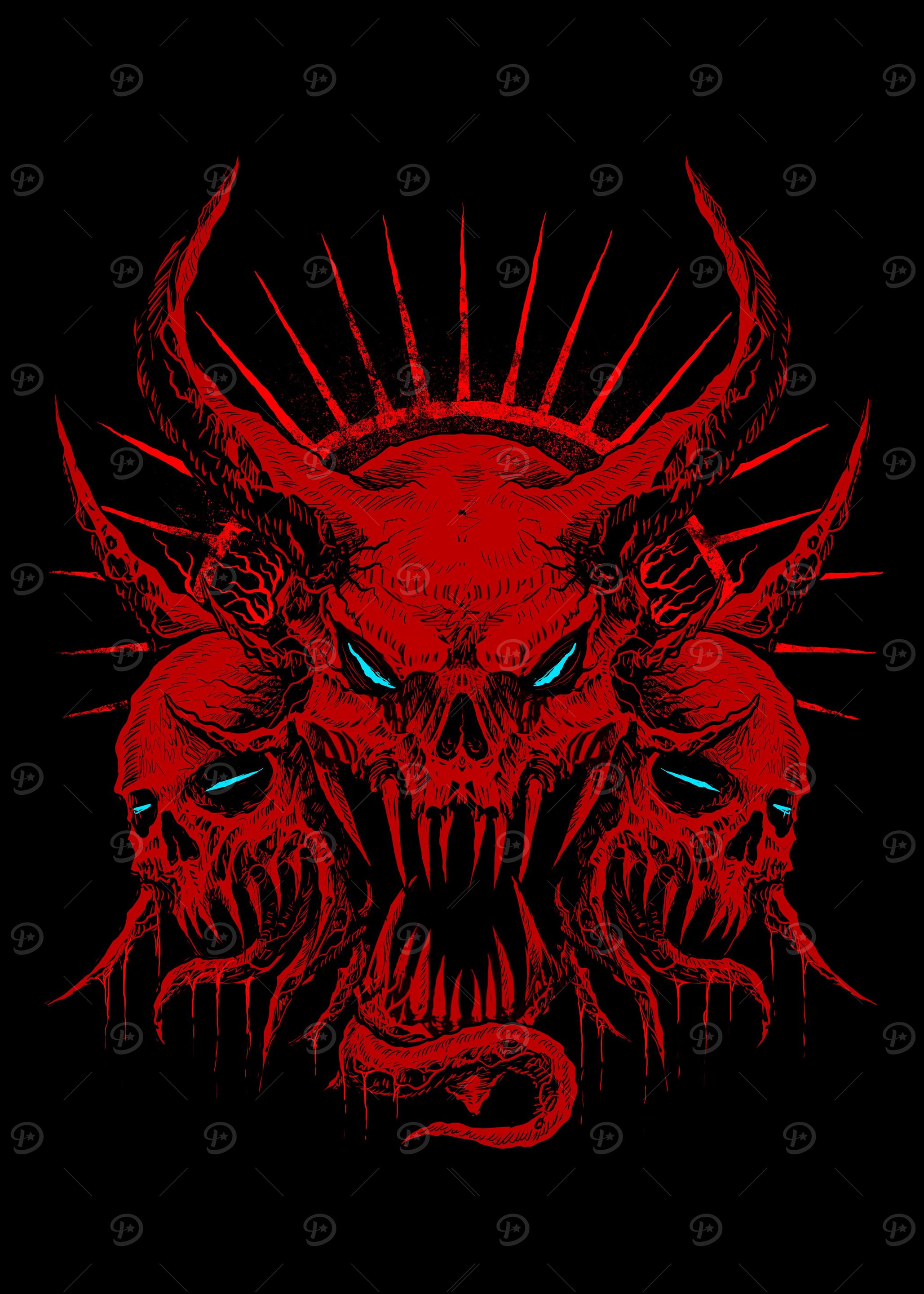 Gothic Hell Demon heads