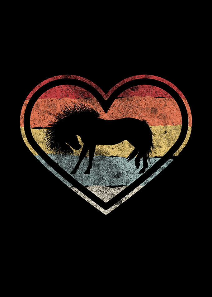 Retro Horse Heart Gift